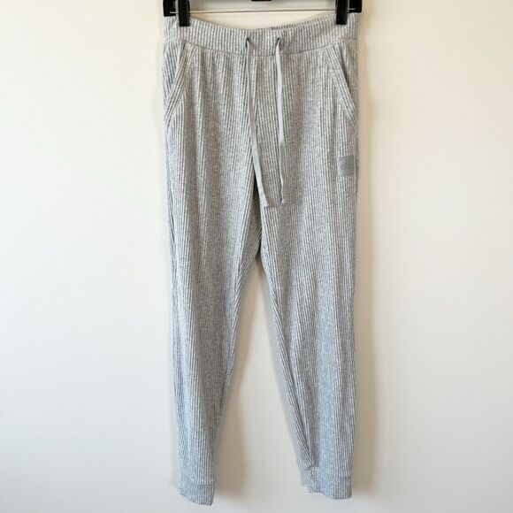 ALO Yoga Muse Ribbed Sweatpants Jogger Gray Stretch Lounge Pockets Size Medium - Picture 6 of 12